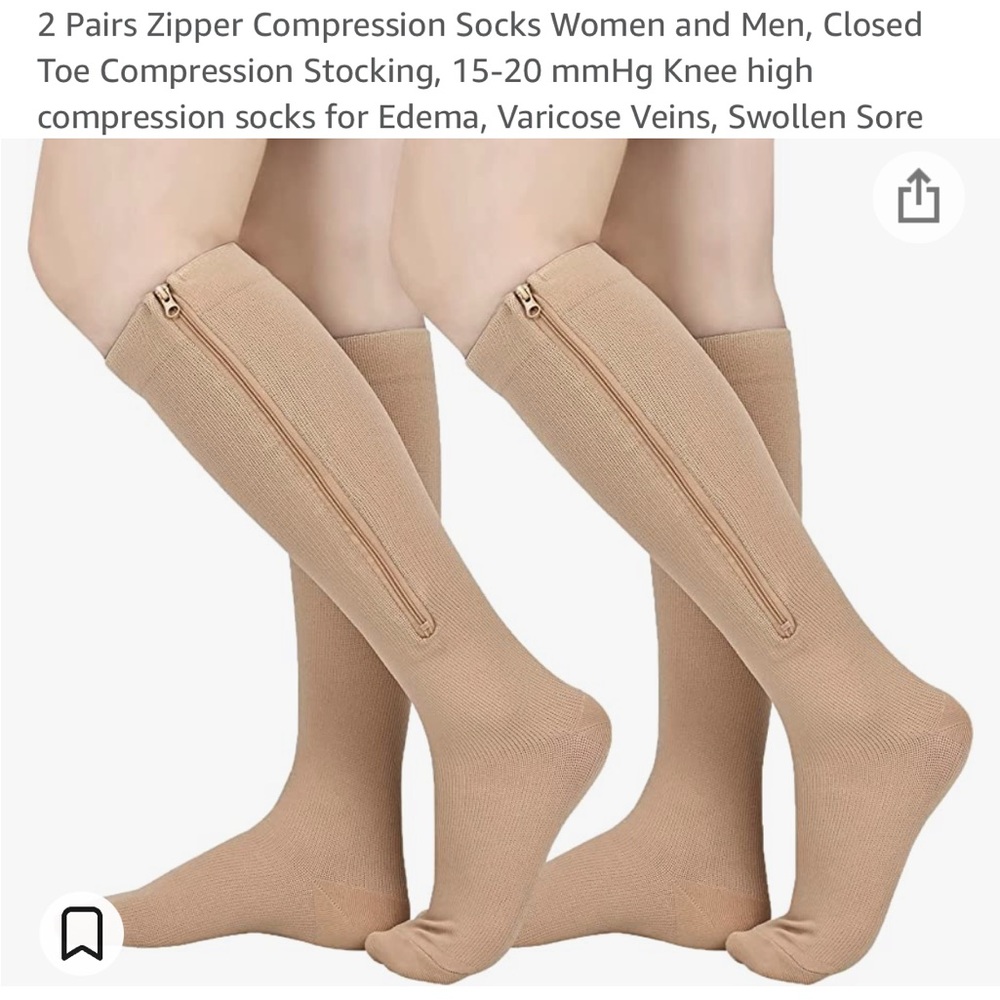 Zip up compression stockings